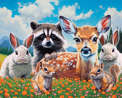 300 Piece Jigsaw Puzzle with Poster- Furry Forest Friends