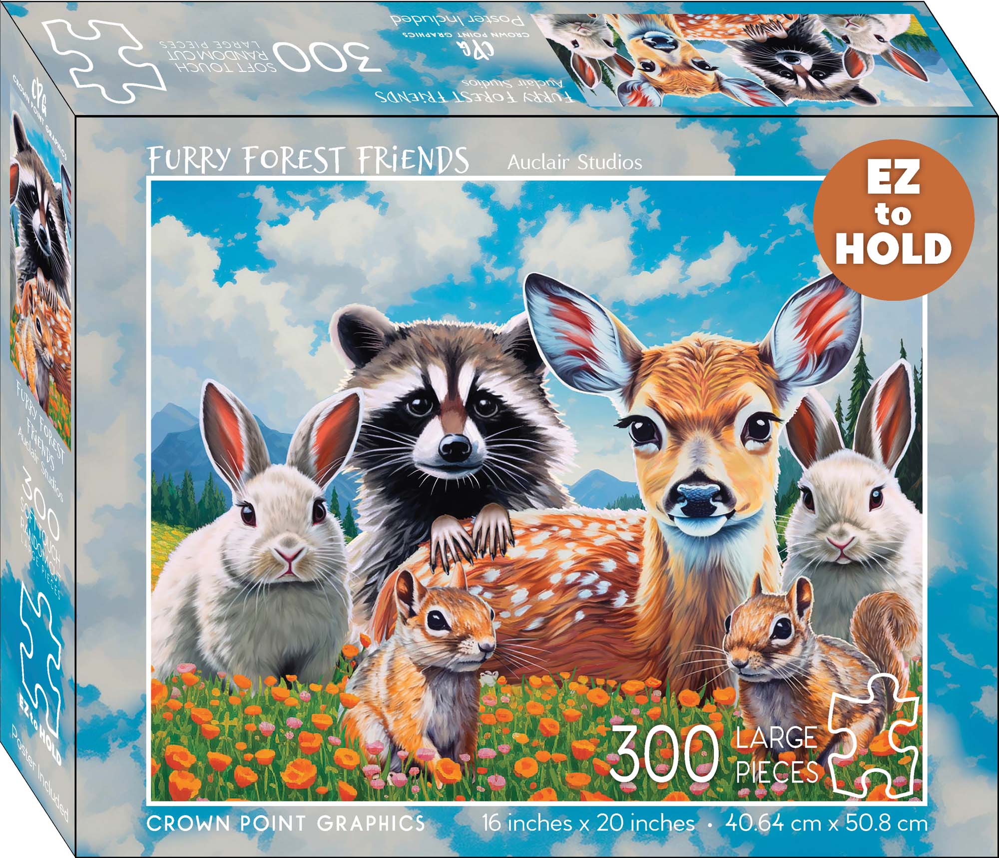 Furry Forest Friends 300-Piece Jigsaw Puzzle – Large Soft Touch