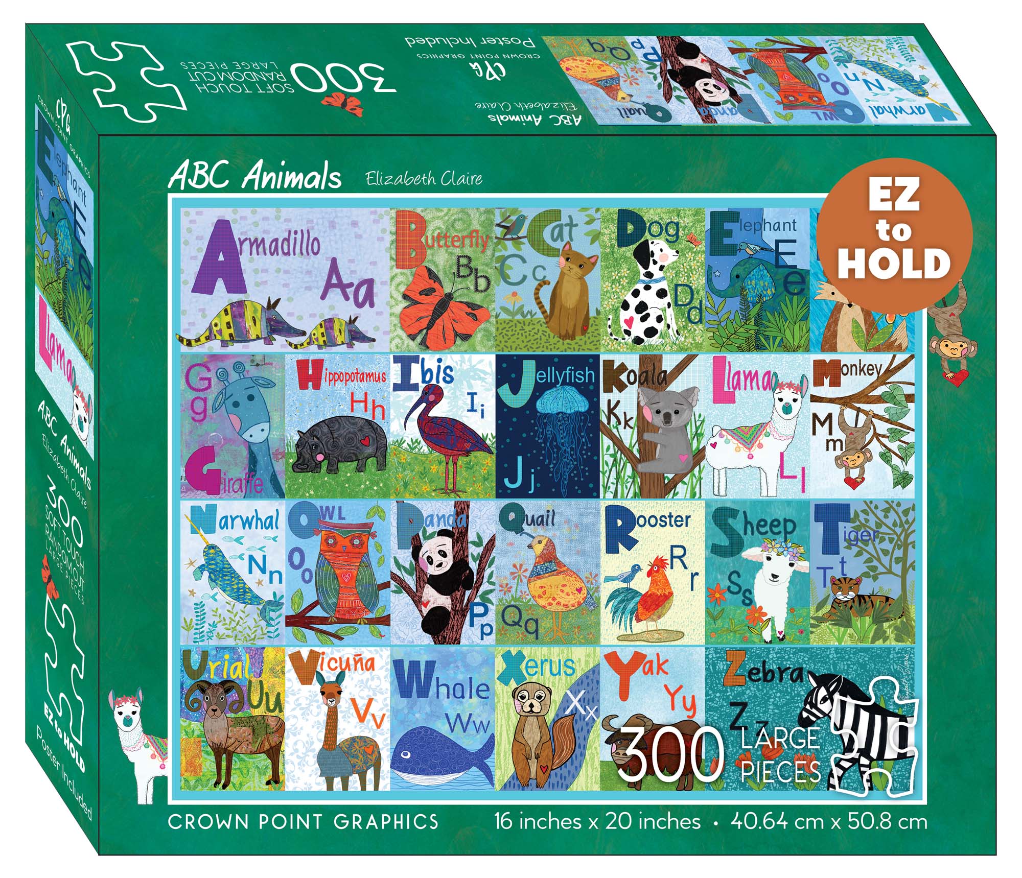 ABC Animals - 300 piece jigsaw puzzle with poster - Packaging