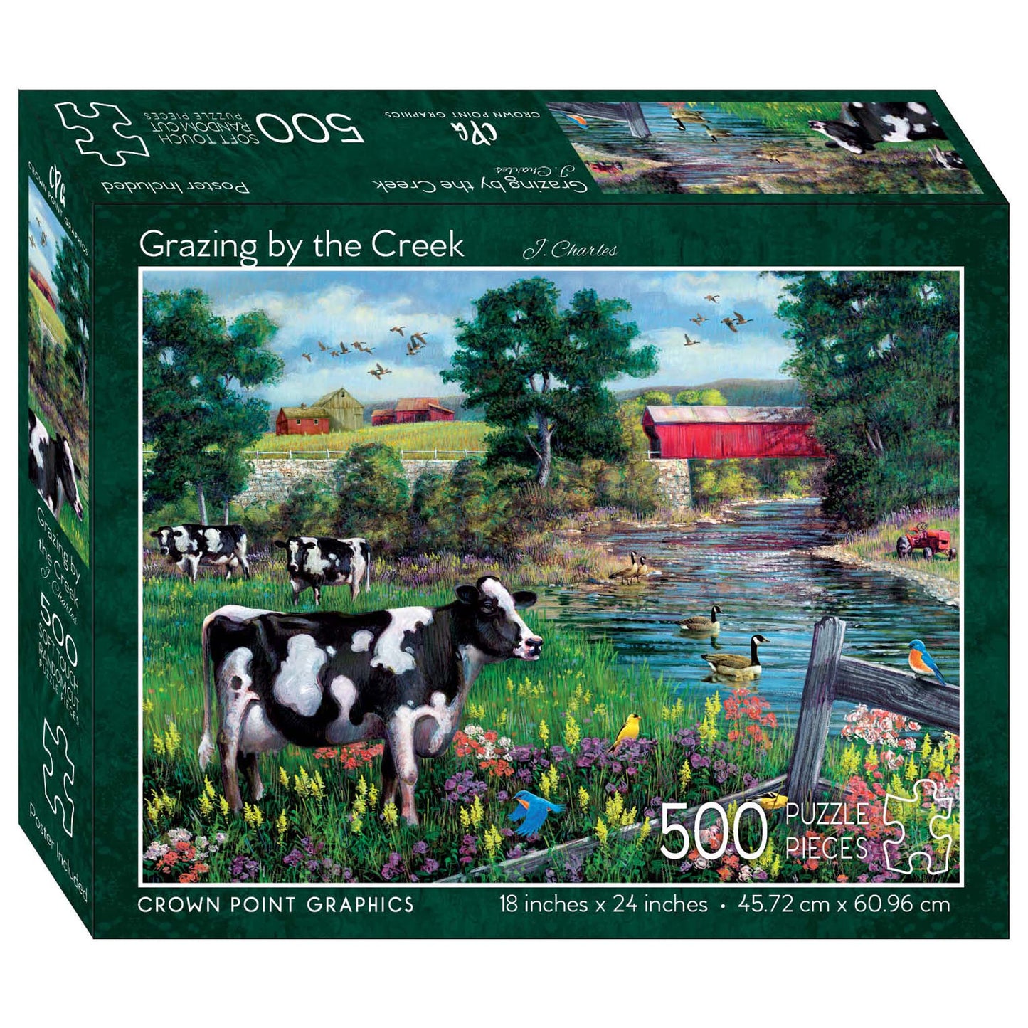 Grazing by the Creek - 500 Piece Jigsaw Puzzle
