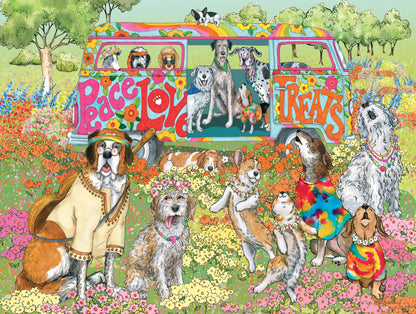 Peace Love Treats - 500 piece jigsaw puzzle with poster