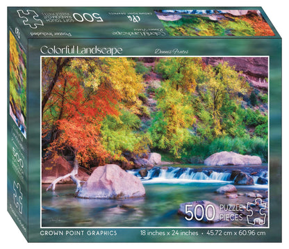 Colorful Landscape  - 500 piece jigsaw puzzle with poster