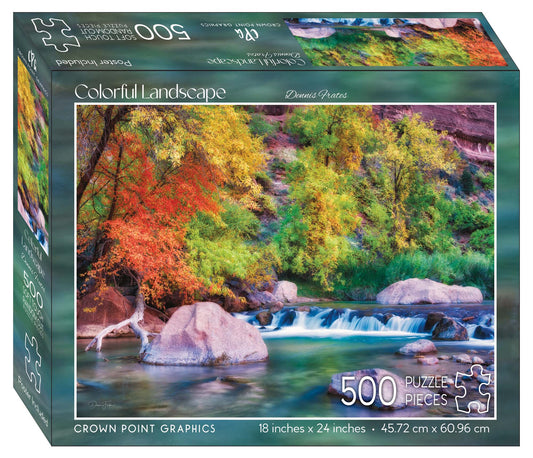 Colorful Landscape  - 500 piece jigsaw puzzle with poster