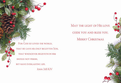 Religious Christmas Cards by Shared Blessings - Garland Christmas - 12 Assorted Cards with KJV Scripture