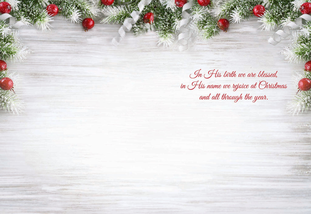 Religious Christmas Cards by Shared Blessings - Garland Christmas - 12 Assorted Cards with KJV Scripture