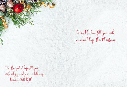 Religious Christmas Cards by Shared Blessings - Garland Christmas - 12 Assorted Cards with KJV Scripture
