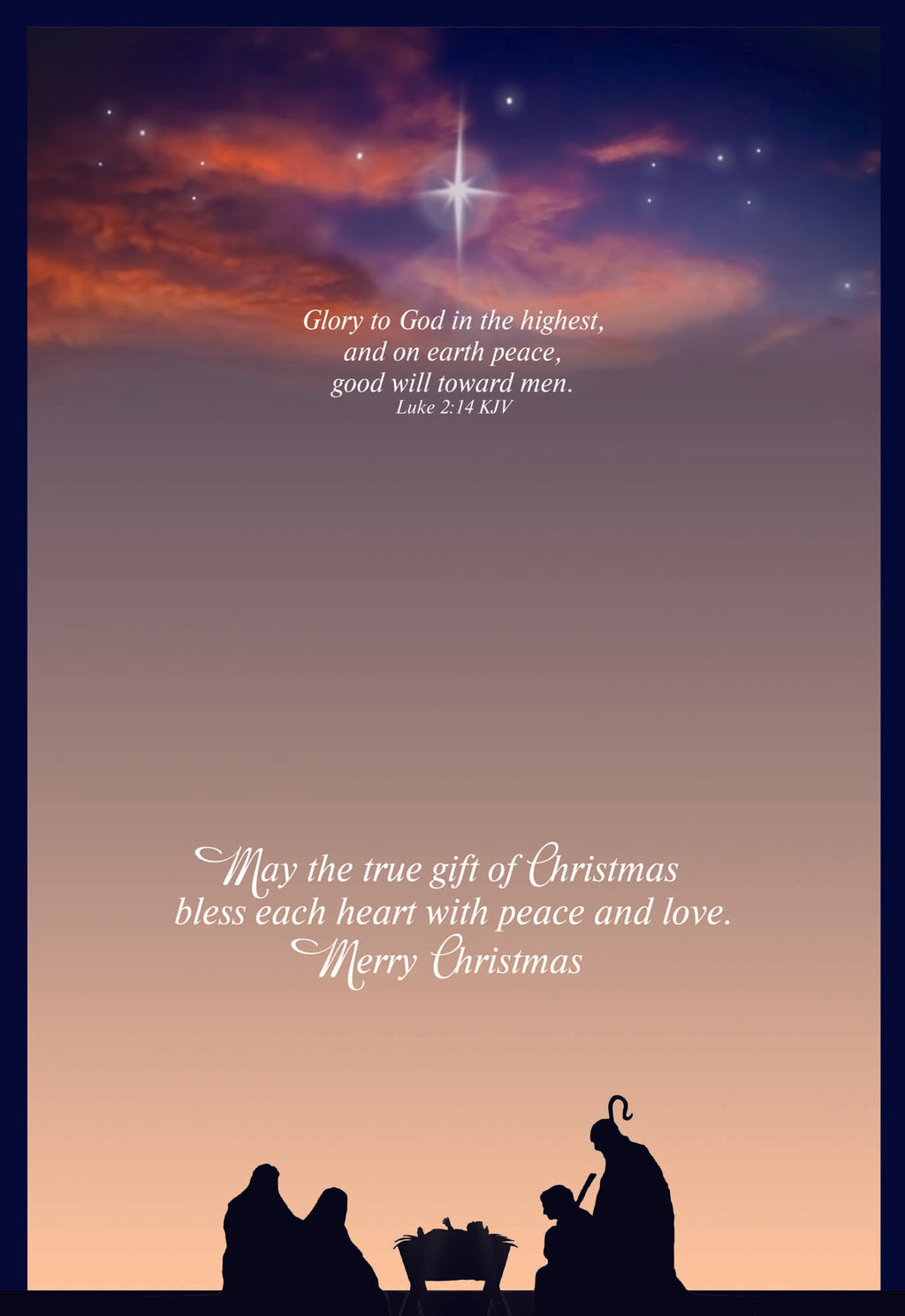 Large Boxed Christmas Card Assortment- Peace and Joy - 24 cards and envelopes