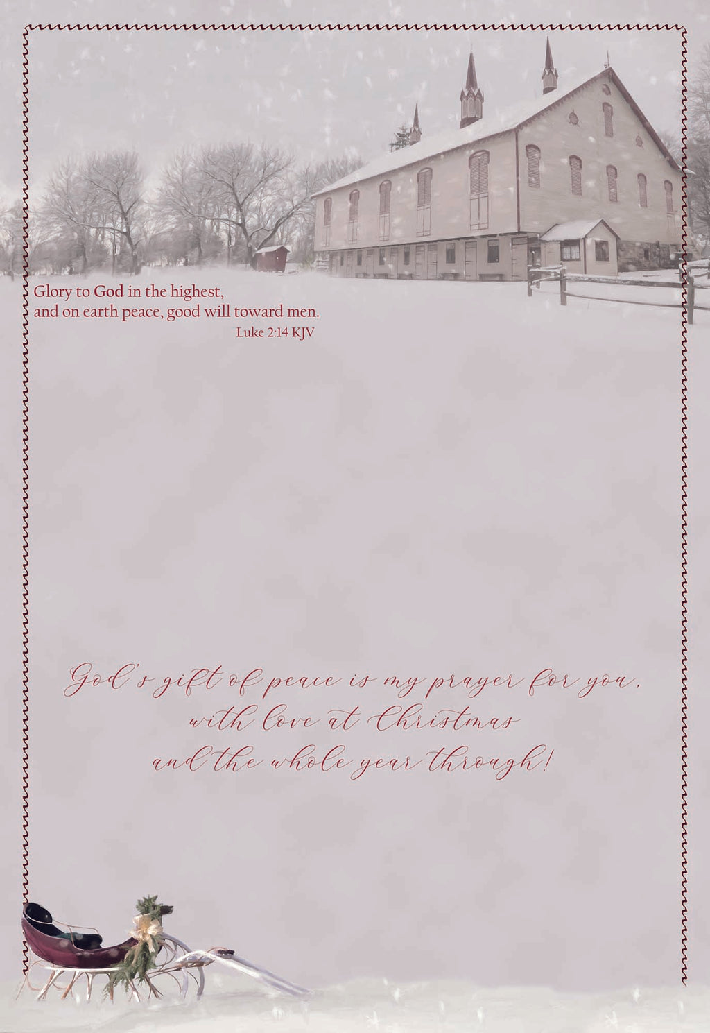 God's gift of peace is my prayer for you with love at Christmas and the whole year through.