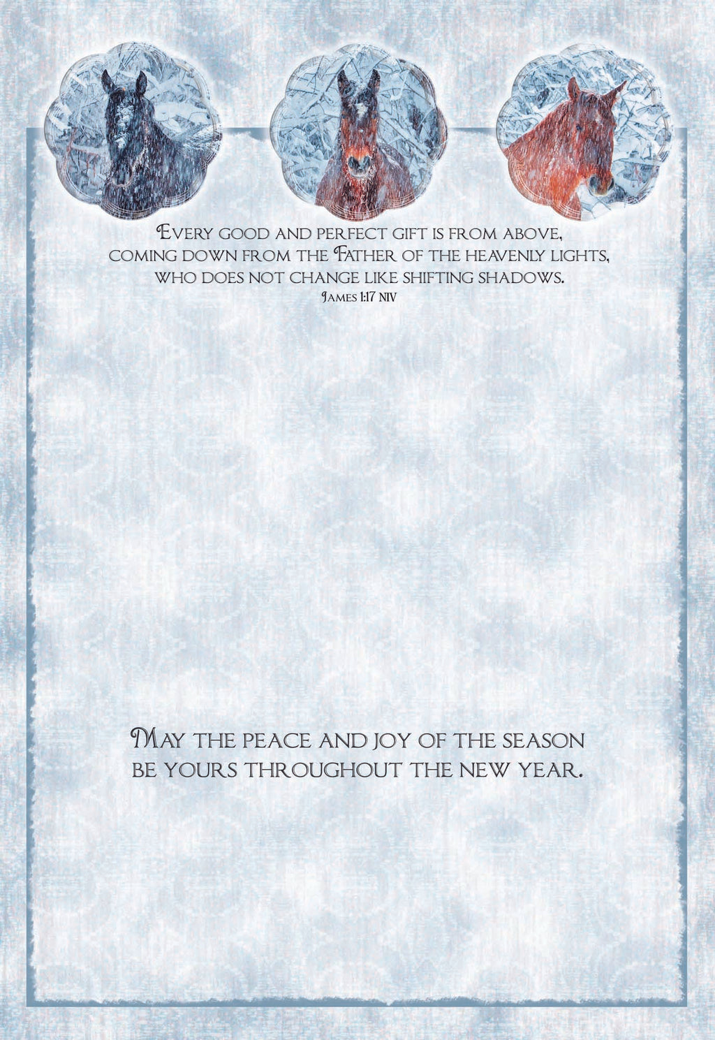 May the peace and joy of the season be yours throughout the new year.