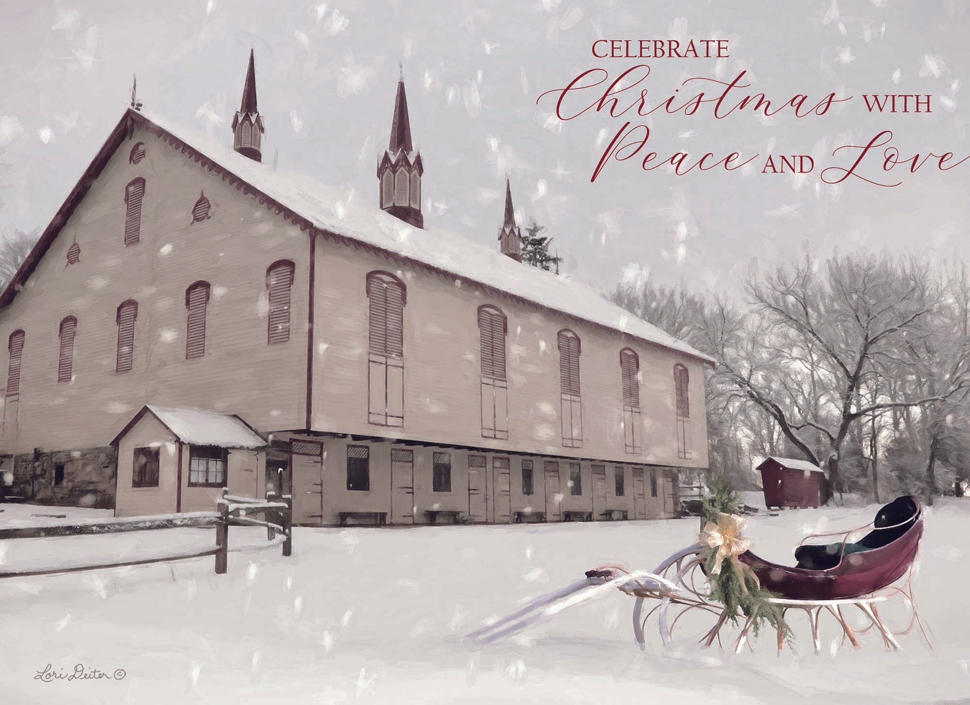 Celebrate Christmas with Peace and Love Card