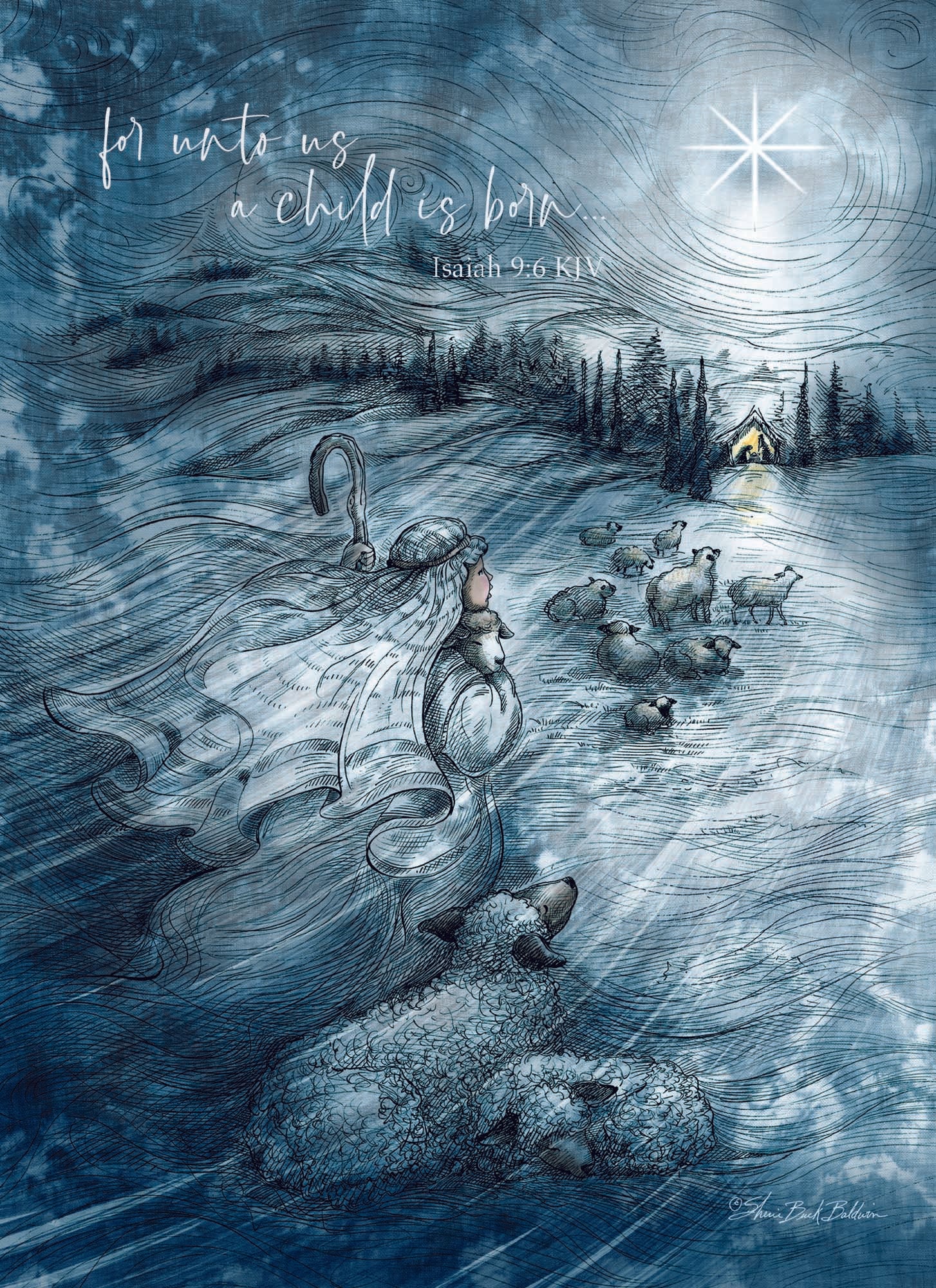 For into us a child is born Card