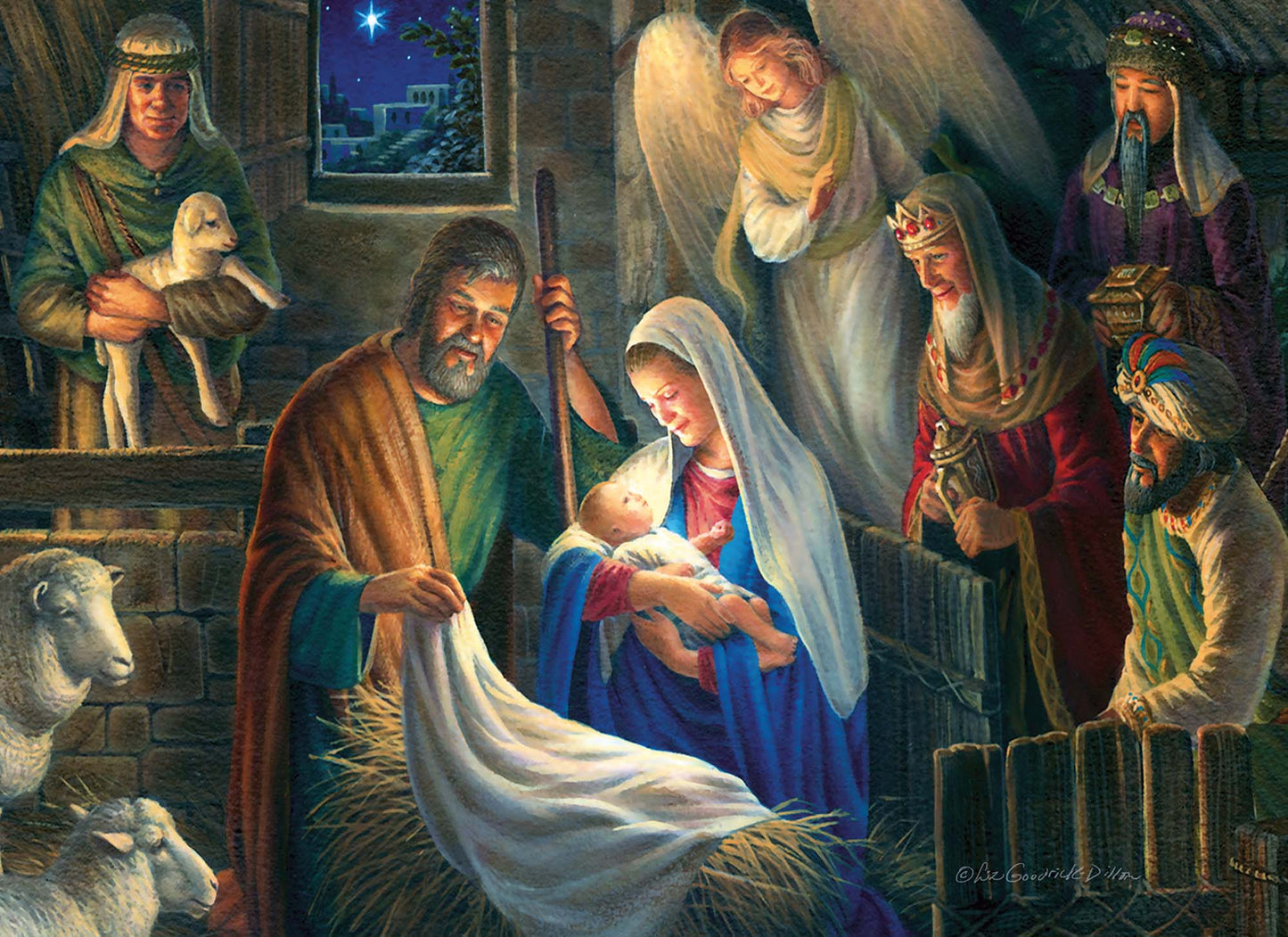 Religious Christmas Cards by Shared Blessings - Nativity - 12 Assorted Cards with KJV Scripture
