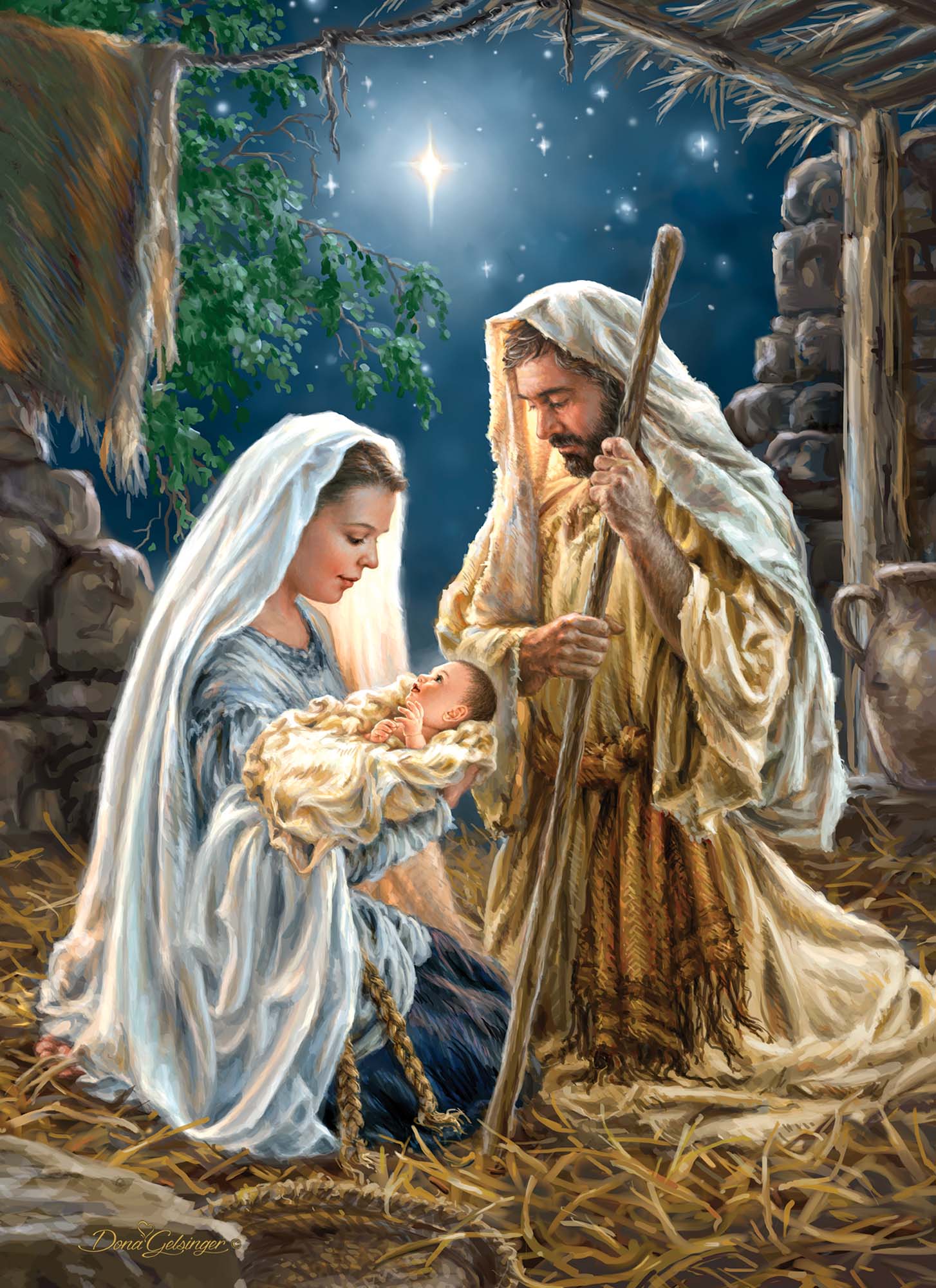 Religious Christmas Cards by Shared Blessings - Holy Family - 12 Assorted Cards with KJV Scripture
