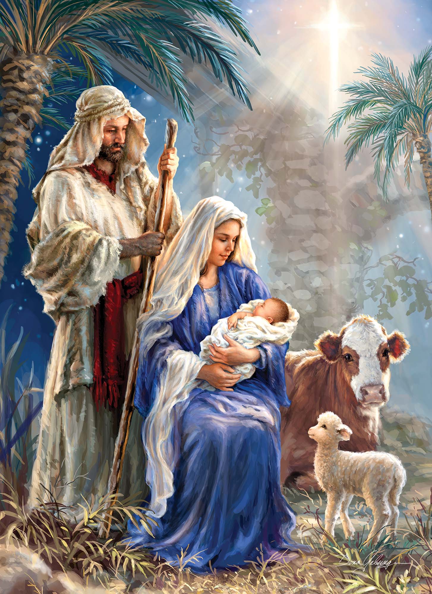 Religious Christmas Cards by Shared Blessings - Holy Family - 12 Assorted Cards with KJV Scripture