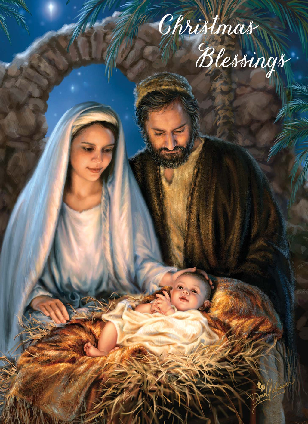 Religious Christmas Cards by Shared Blessings - Holy Family - 12 Assorted Cards with KJV Scripture
