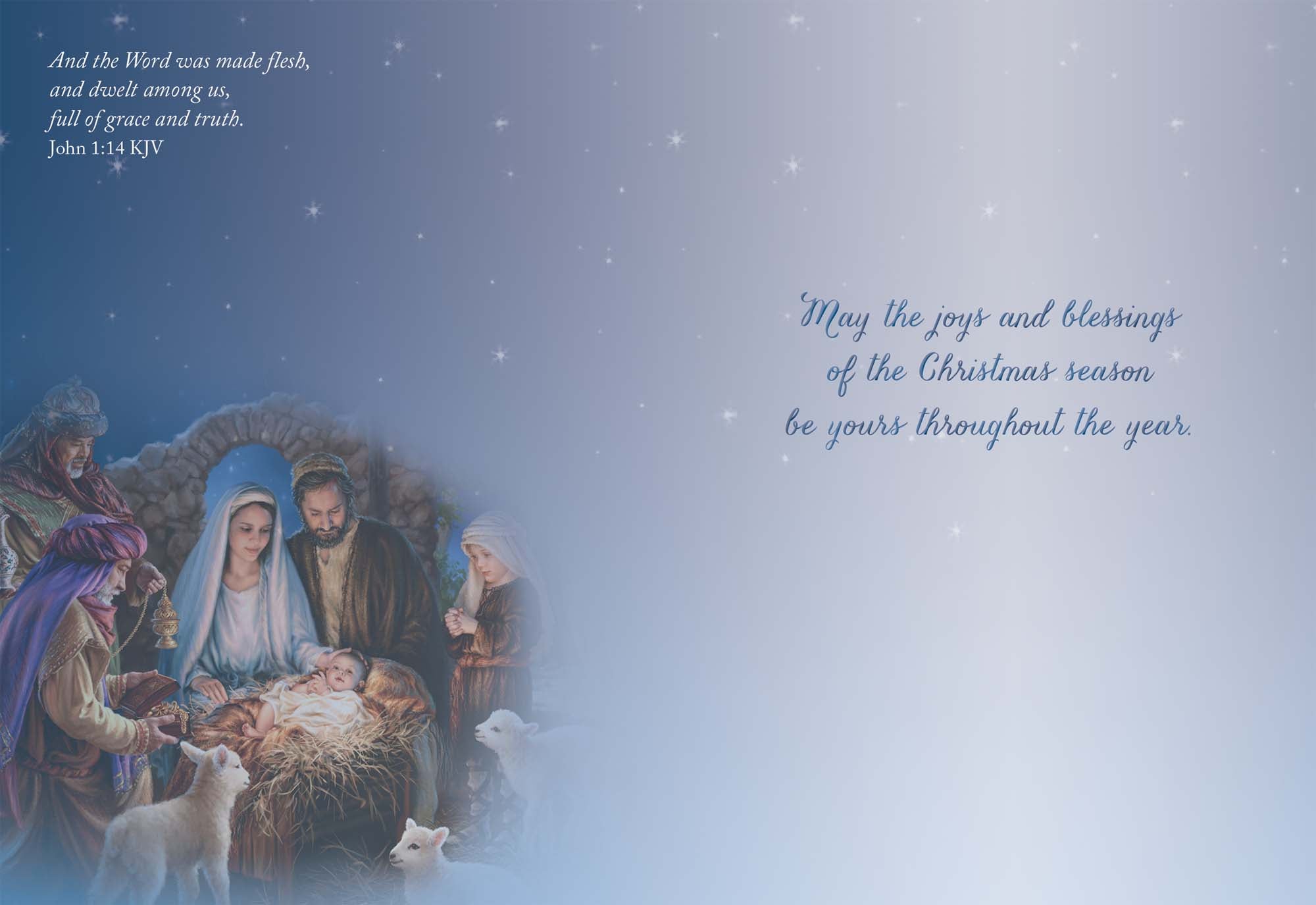Religious Christmas Cards by Shared Blessings - Holy Family - 12 Assorted Cards with KJV Scripture