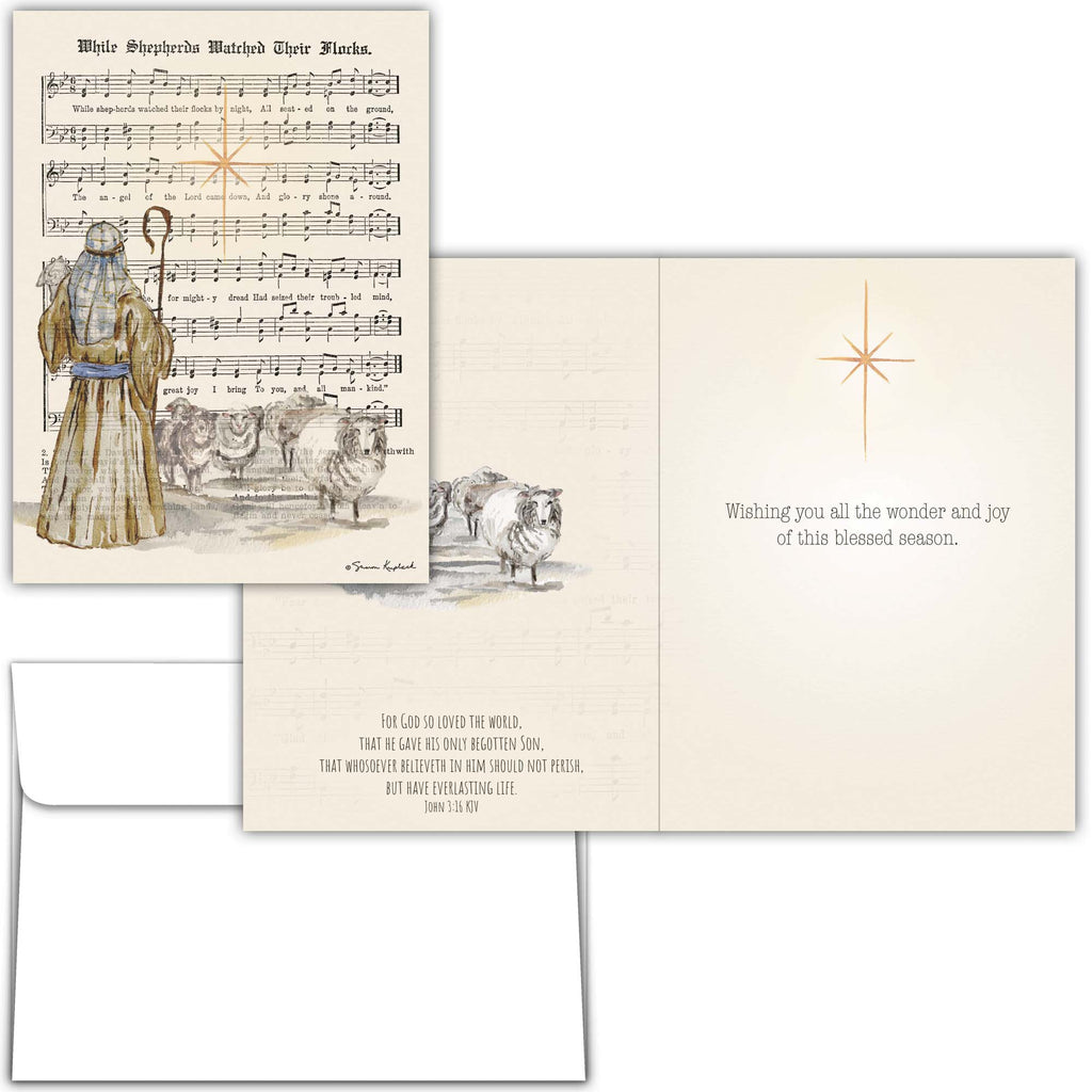 Holy Night Wonders | Religious Christmas Cards by Shared Blessings - 12 Assorted Cards with KJV Scripture