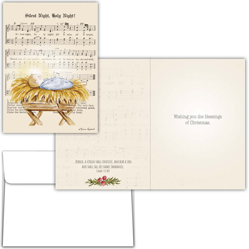 Holy Night Wonders | Religious Christmas Cards by Shared Blessings - 12 Assorted Cards with KJV Scripture