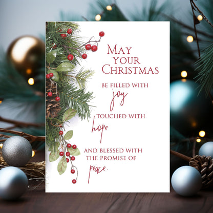 Religious Christmas Cards by Shared Blessings - Garland Christmas - 12 Assorted Cards with KJV Scripture