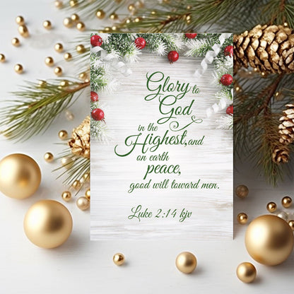 Religious Christmas Cards by Shared Blessings - Garland Christmas - 12 Assorted Cards with KJV Scripture