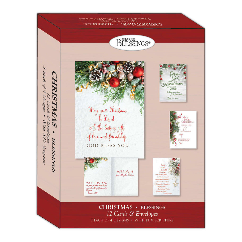 Boxed Christmas Cards - Blessings, 12 NIV Cards and Envelopes
