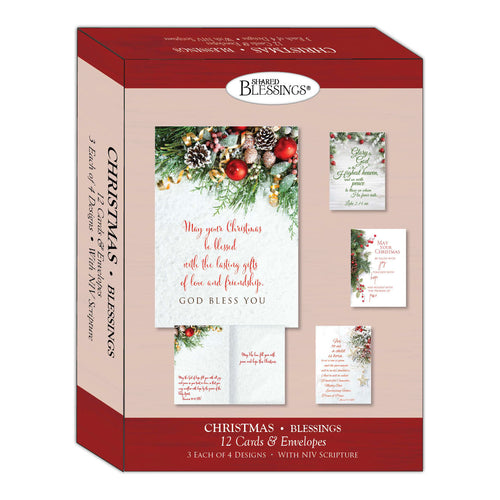 Boxed Christmas Cards - Blessings, 12 NIV Cards and Envelopes
