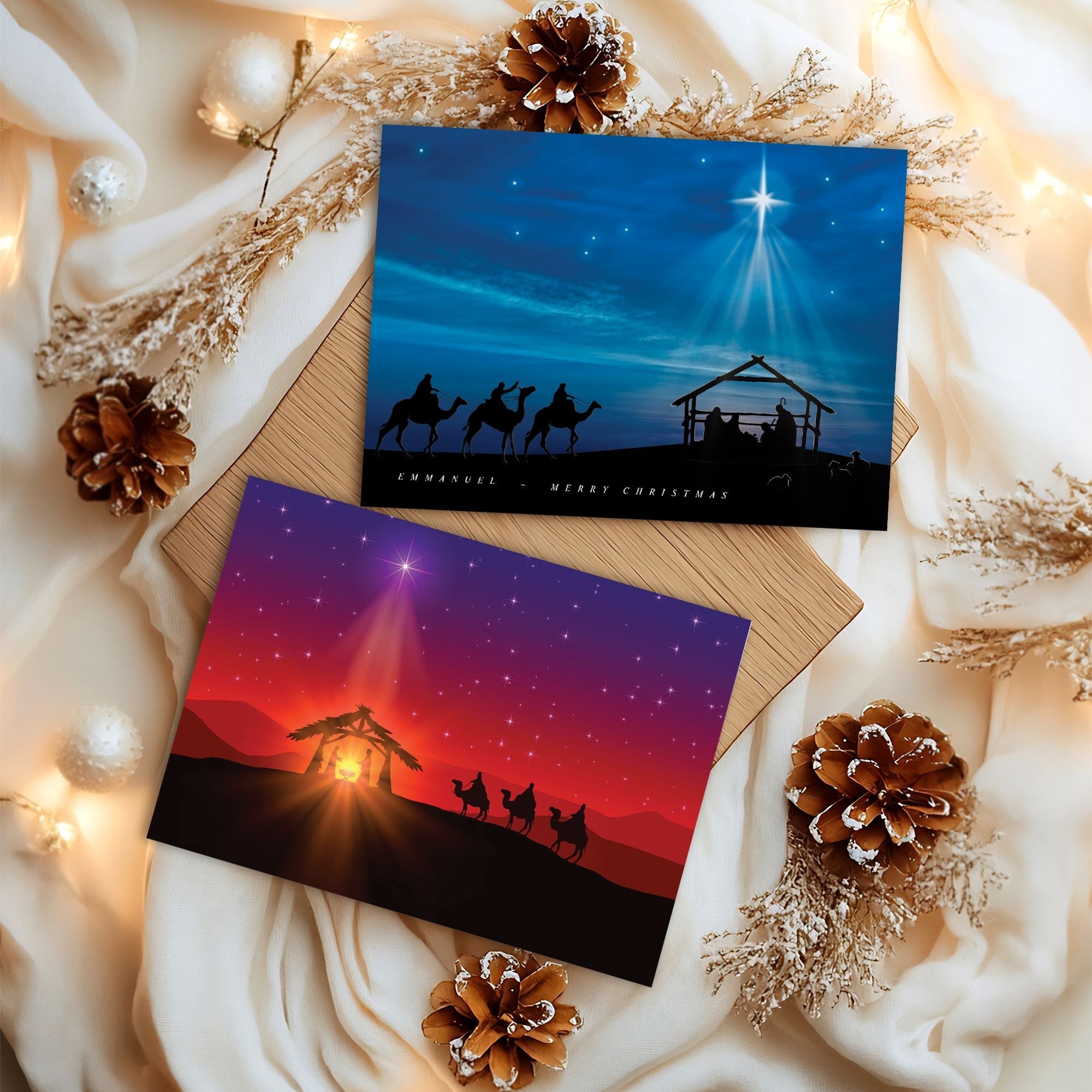 Christian Christmas Cards by Shared Blessings - Gifts of Christmas, 12 Assorted Cards and Envelopes