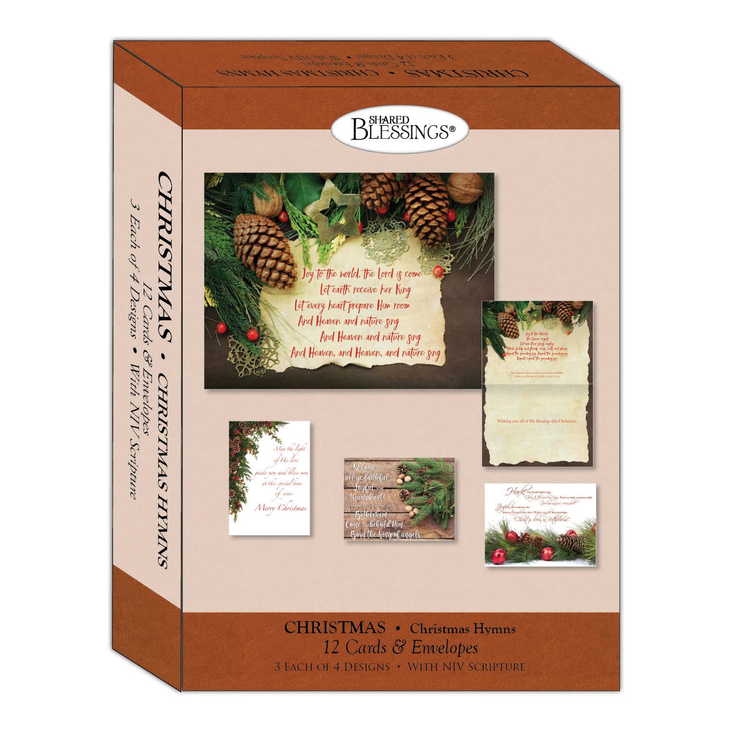 Boxed Christmas Card Assortment - Christmas Hymns, 12 NIV Cards and Envelopes