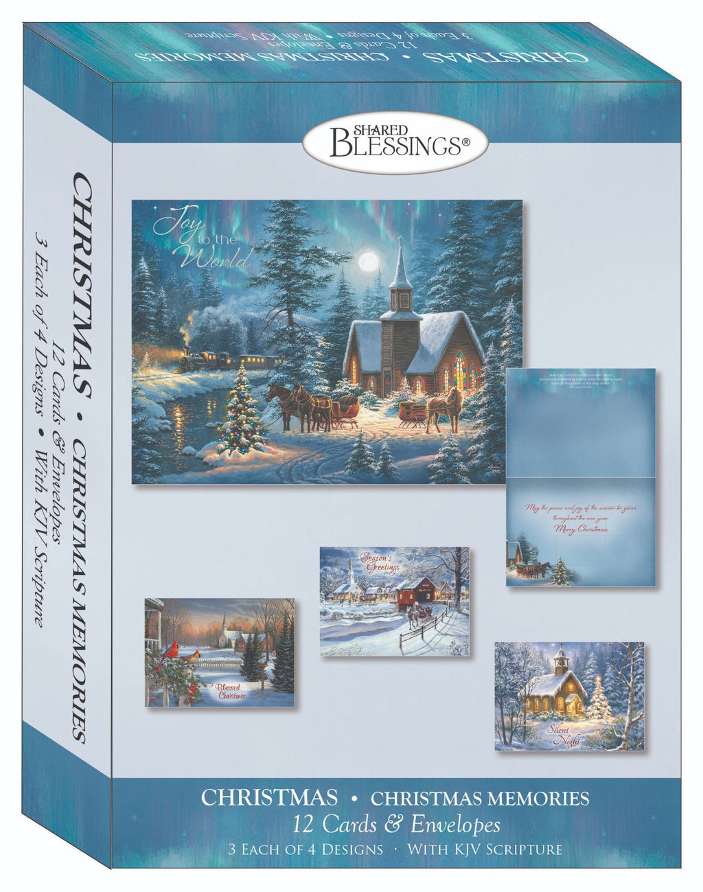 Religious Christmas Cards by Shared Blessings - Christmas Memories, box of 12 Cards and Envelopes