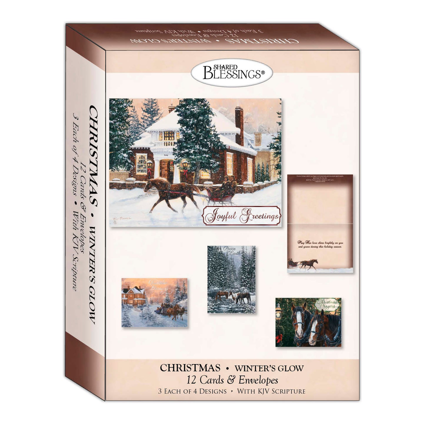 Boxed Christmas Cards - Winters Glow, KJV 12 Cards and Envelopes
