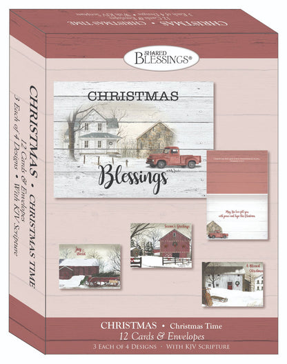 Boxed Christmas Cards -Christmas Time, KJV 12 Cards and Envelopes