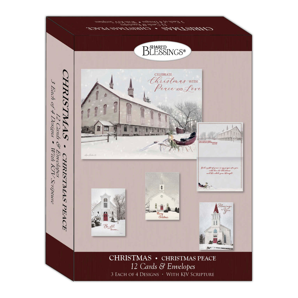 Boxed Christmas Cards -Christmas Peace, KJV 12 Cards and Envelopes
