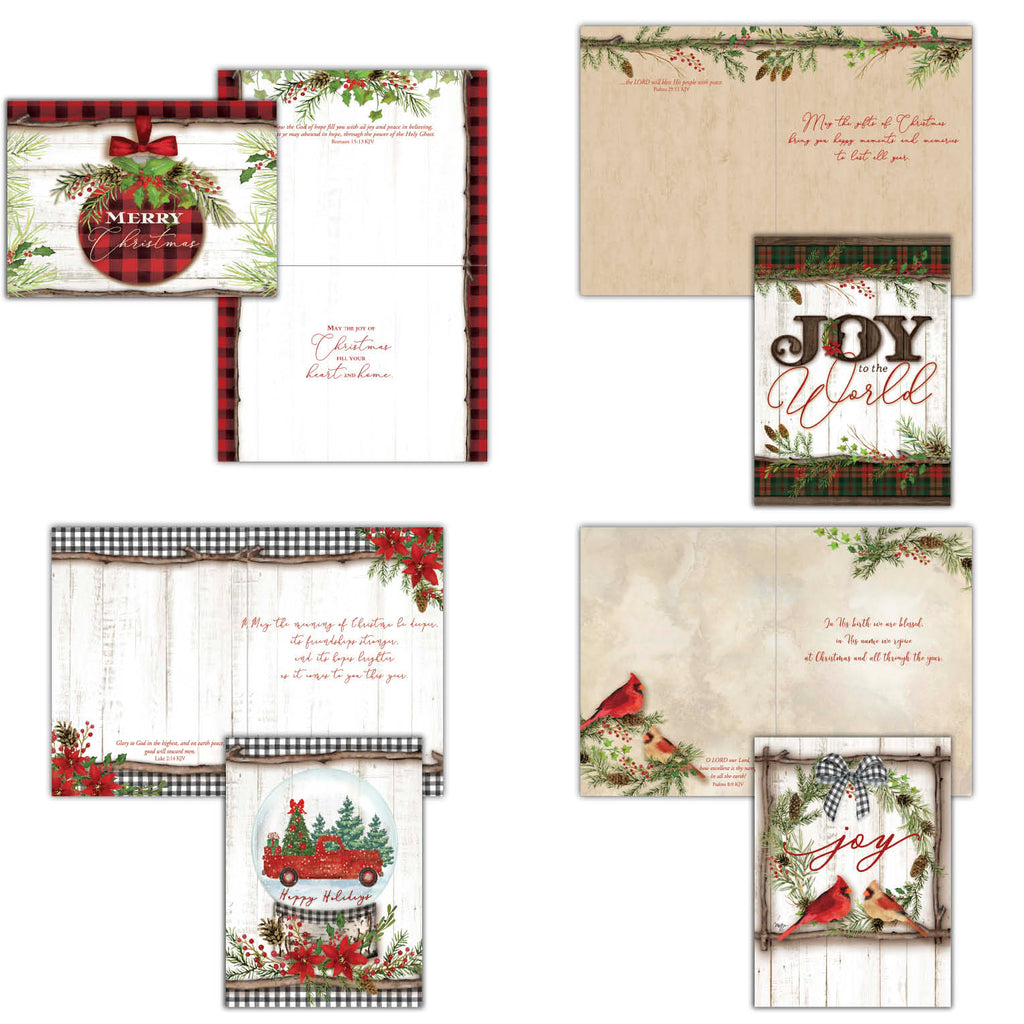 Christian Christmas Cards by Shared Blessings - Joy to the World, 12 Assorted Christmas Cards