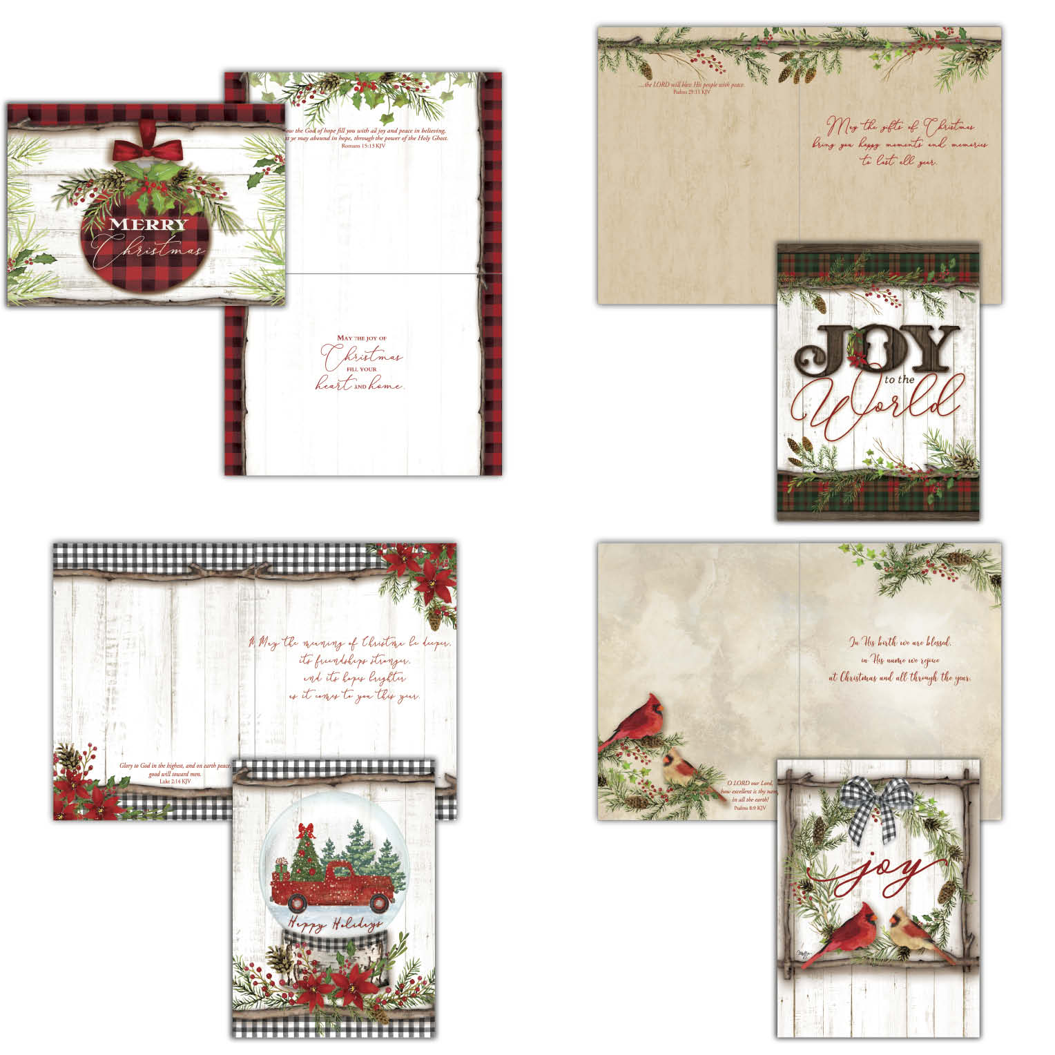Christian Christmas Cards by Shared Blessings - Joy to the World, 12 Assorted Christmas Cards