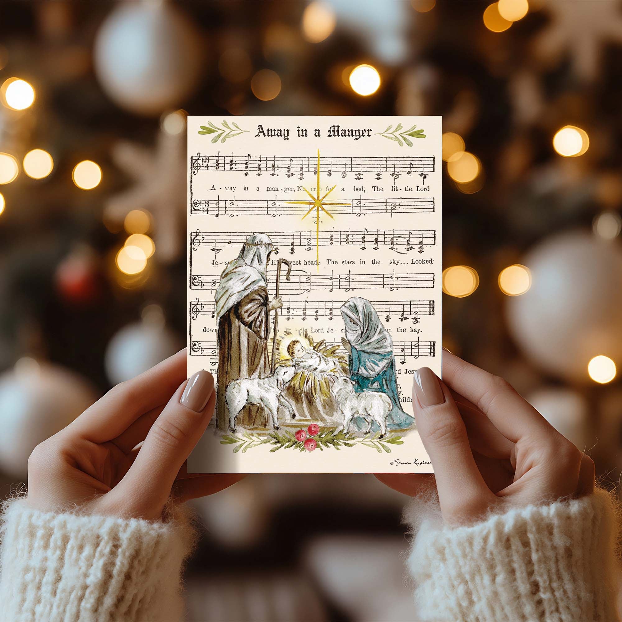 Holy Night Wonders | Religious Christmas Cards by Shared Blessings - 12 Assorted Cards with KJV Scripture