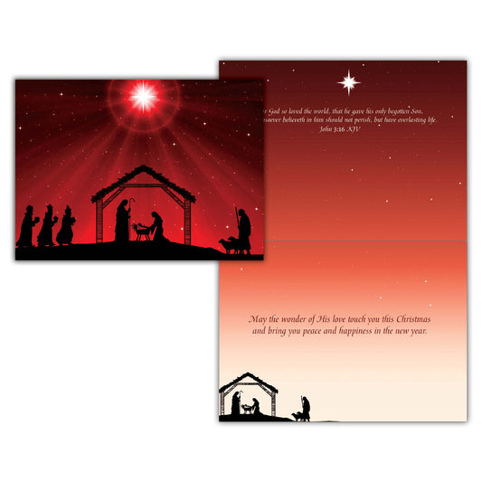 Christmas Nativity, 12 Boxed Christmas Cards with KJV