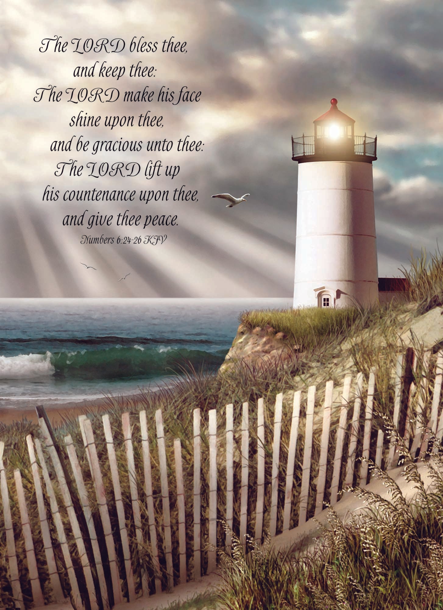 Card 2 Cover - The LORD bless thee and keep thee; The LORD make his face shine upon thee, and be gracious unto thee; The LORD lift up his countenance upon thee and give thee peace -Numbers 6:24-26 KJV