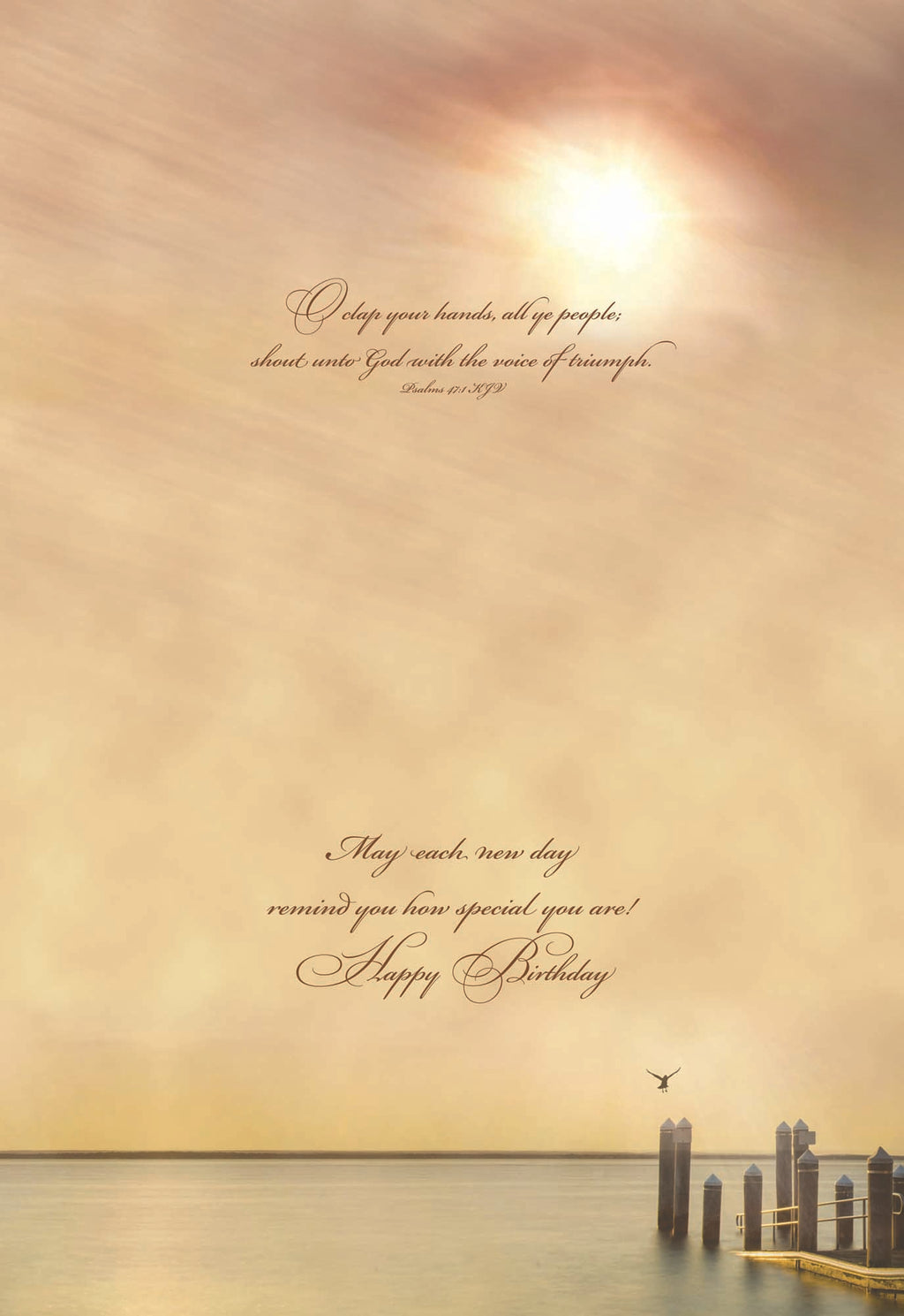 Card 4 Inside Scripture - O Clap your hands, all ye people; shout unto God with the voice of triumph - Psalm 47:1 KJV