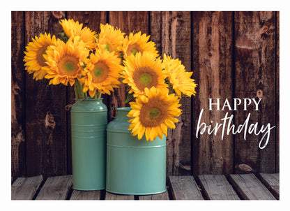 Birthday - Flowers in a Vase - Assorted Birthday Cards, Box of 12