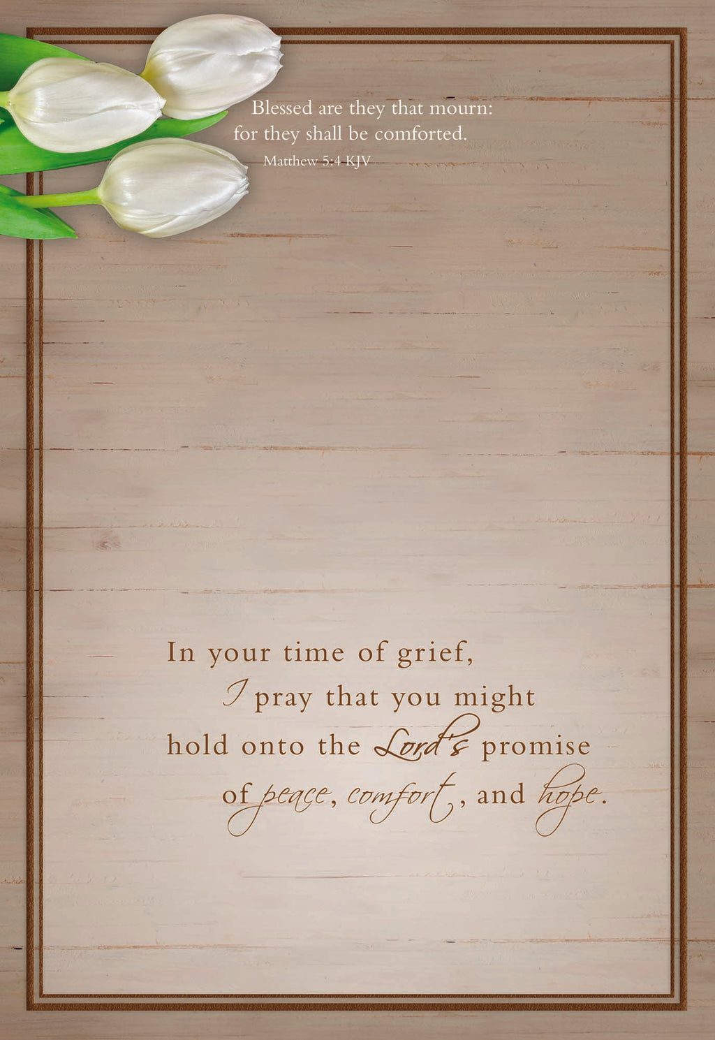 In your time of grief, I pray that you might hold onto the Lord's promise of peace, comfort, and hope.