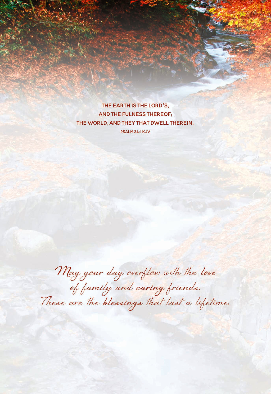 Card Design 4 Inside Scripture - The earth is the Lord's and the fulness thereof, the world, and they that dwell therein -Psalm 24:1 KJV