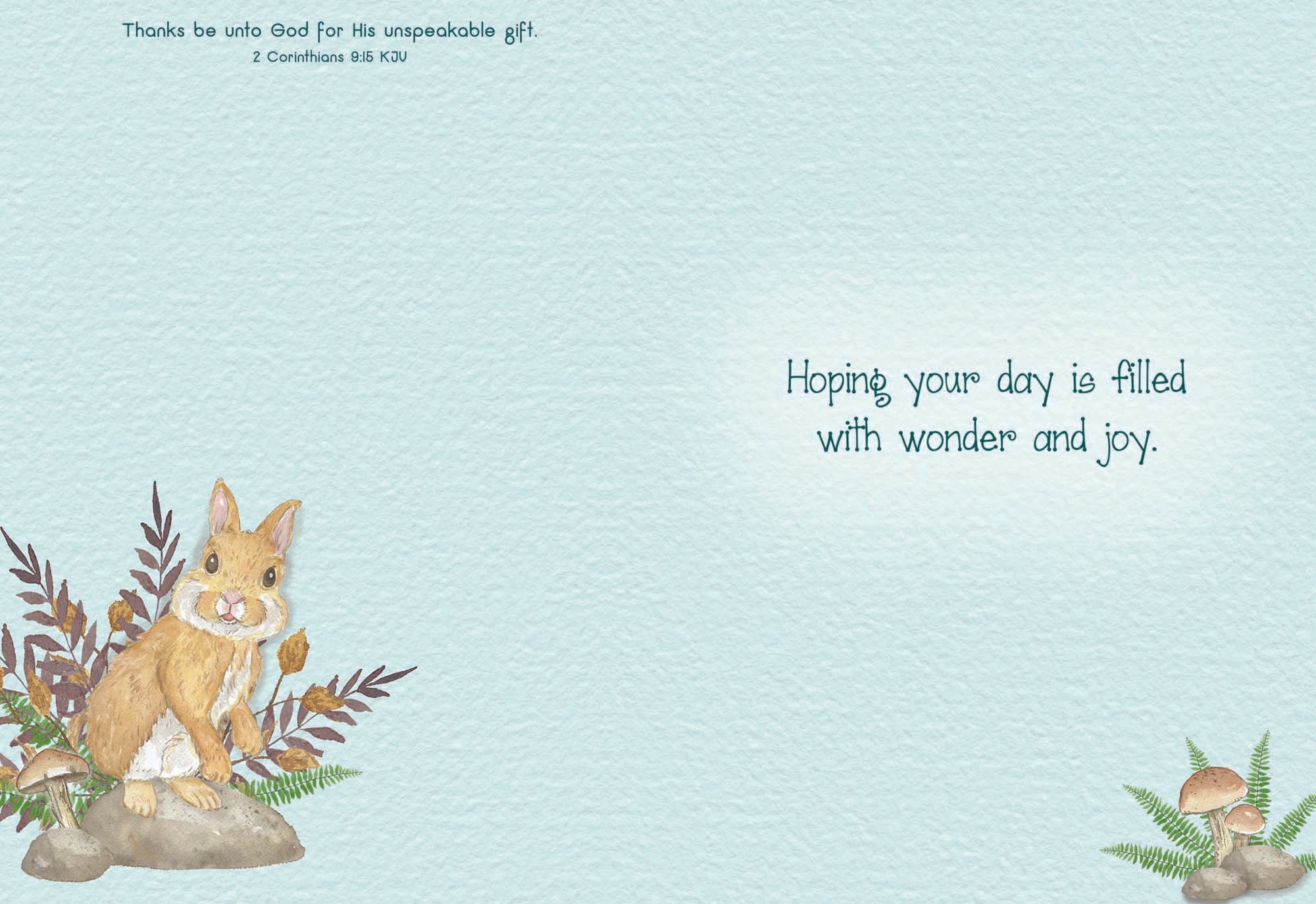Card with writing and a bunny