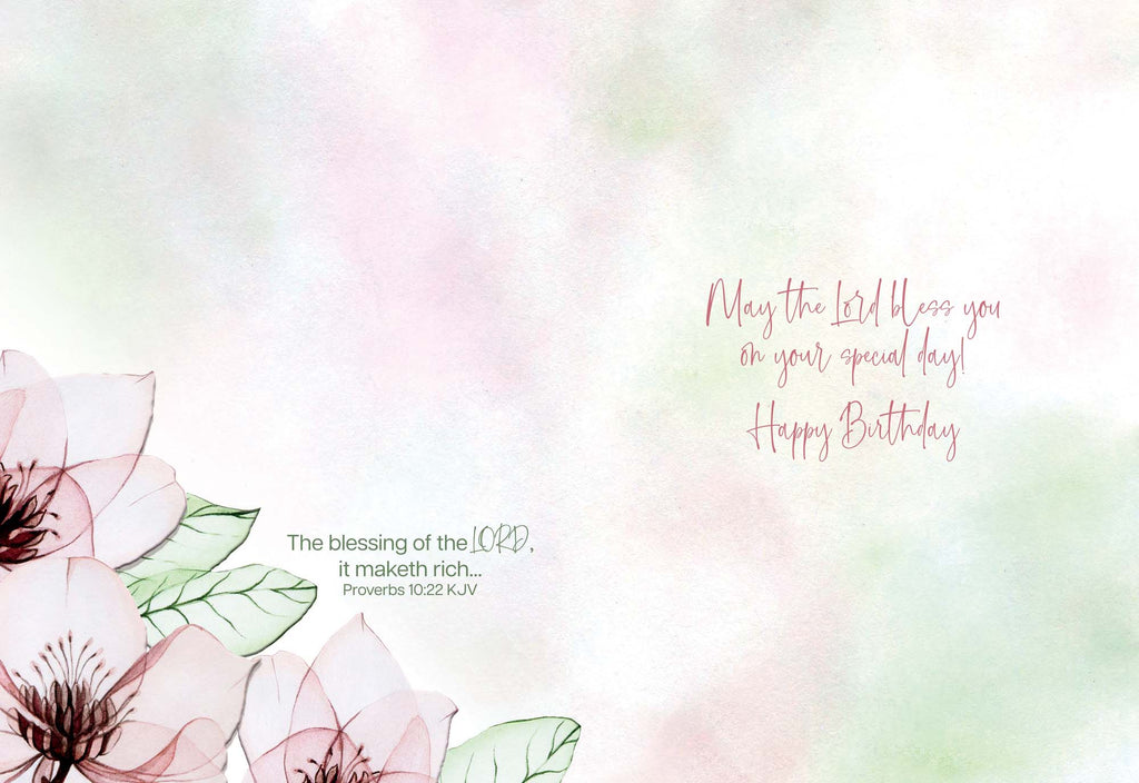 Christian Birthday Cards by Shared Blessings-Transparent Floral, Box of 12 Assorted Birthday Cards