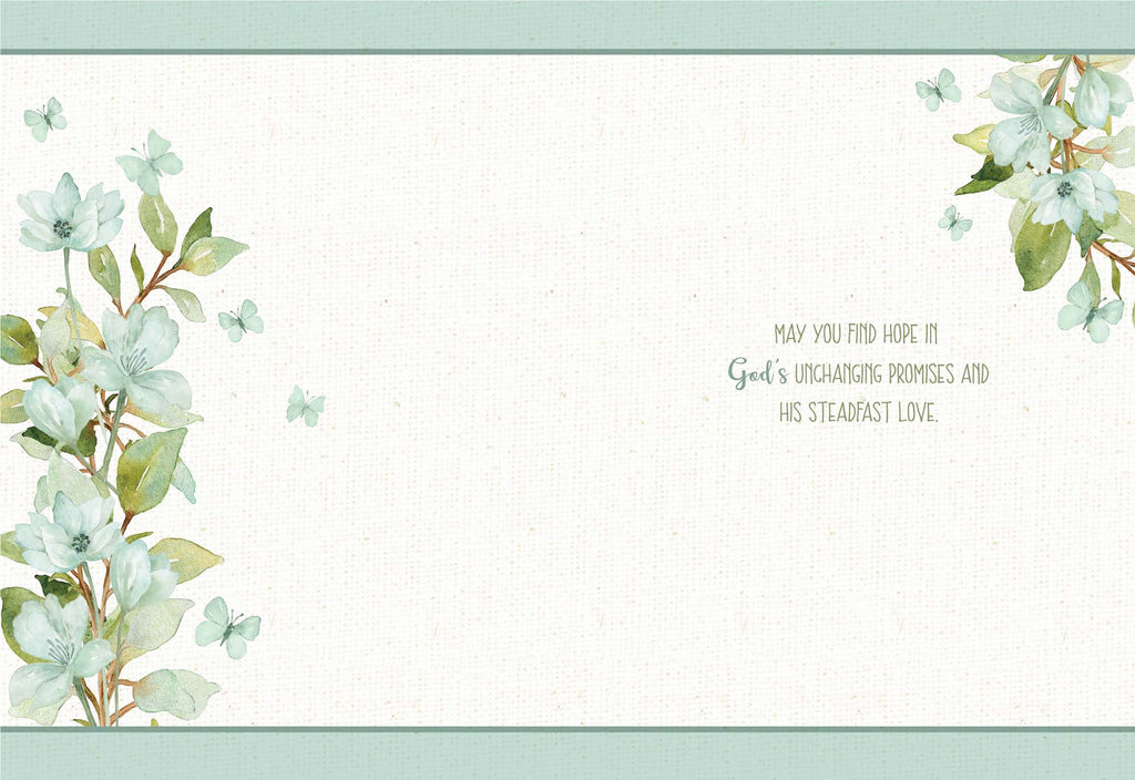Floral design with inspirational message on a light green background