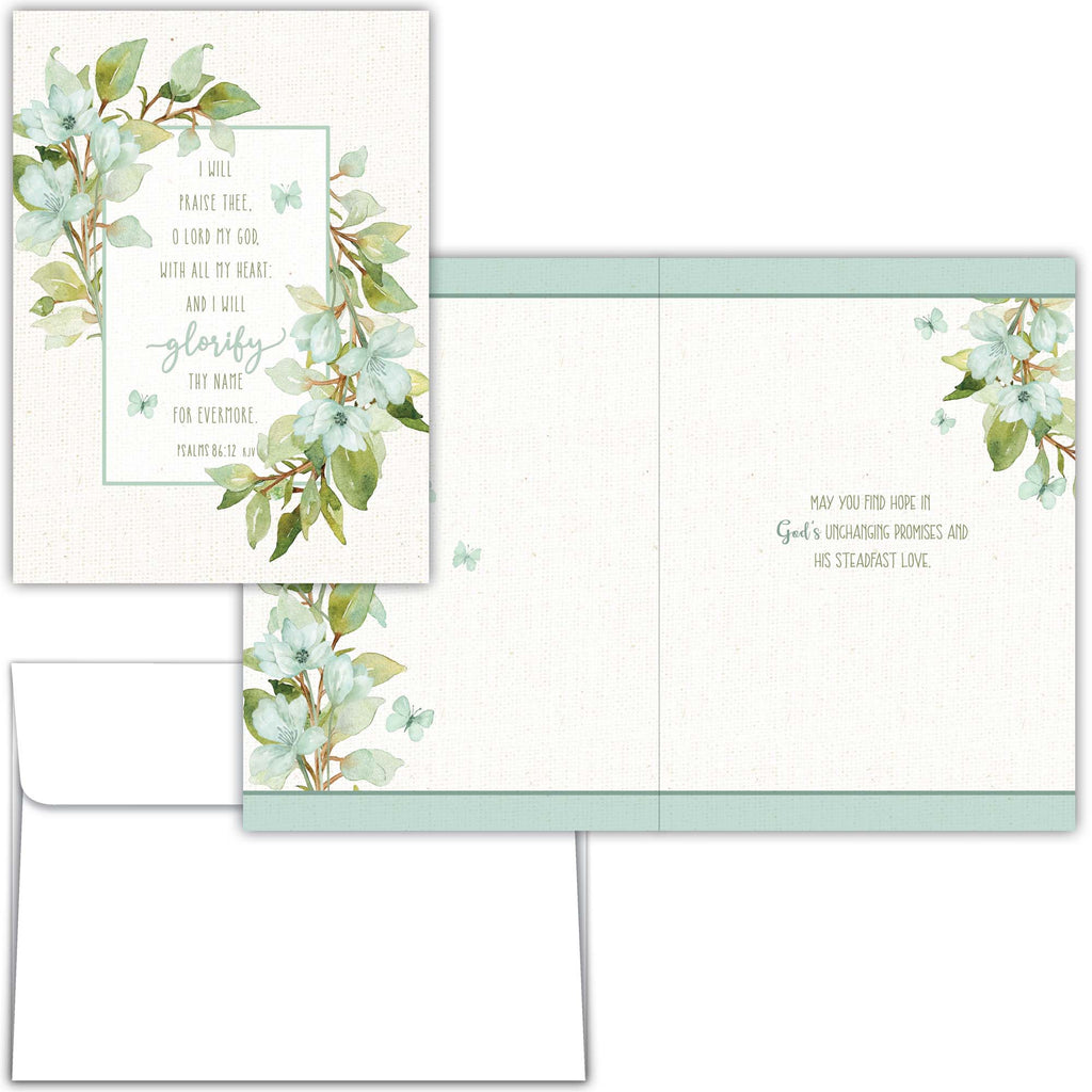 Set of greeting cards with floral designs and text on a white background