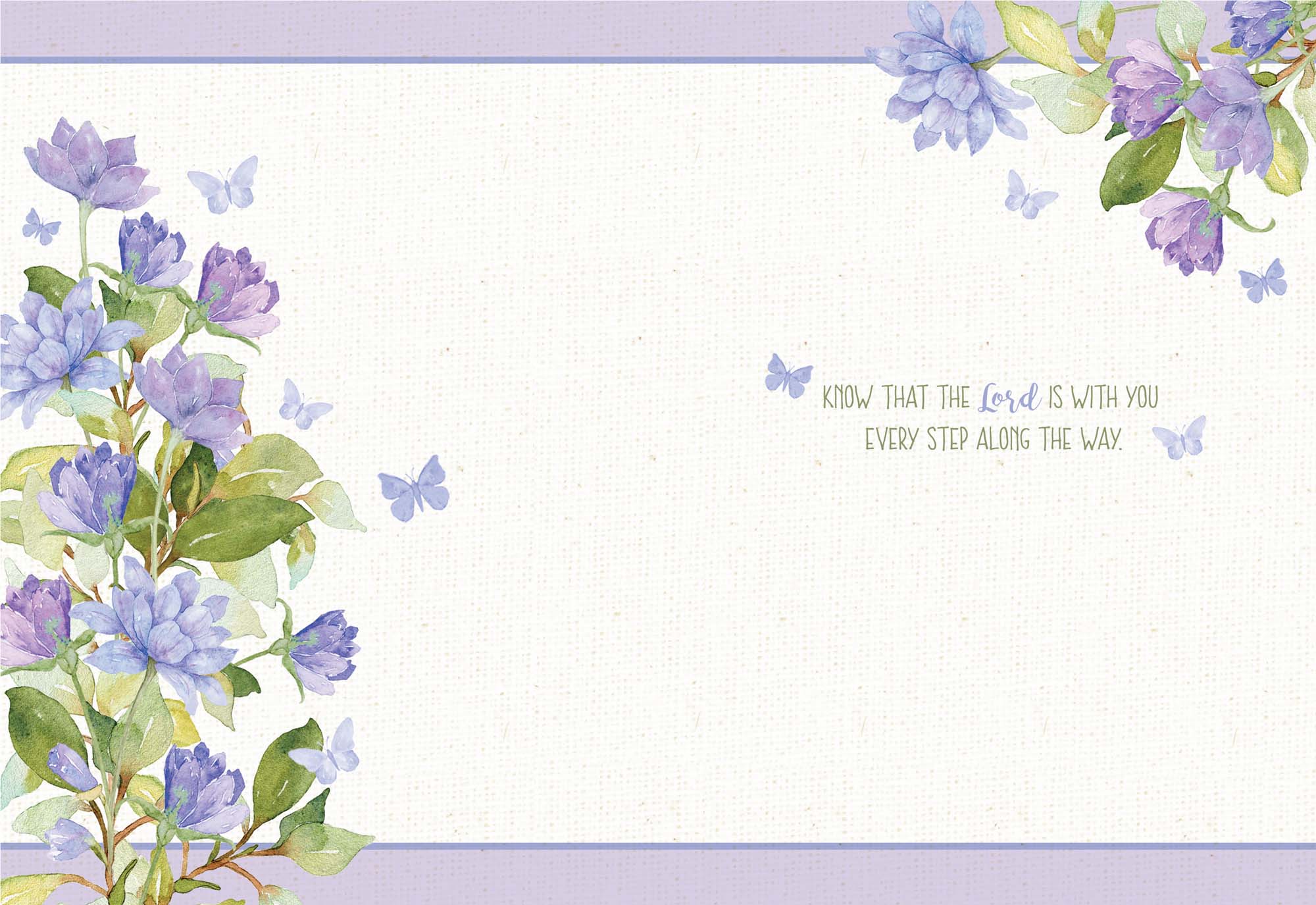 Floral design with butterflies and inspirational text on a white background