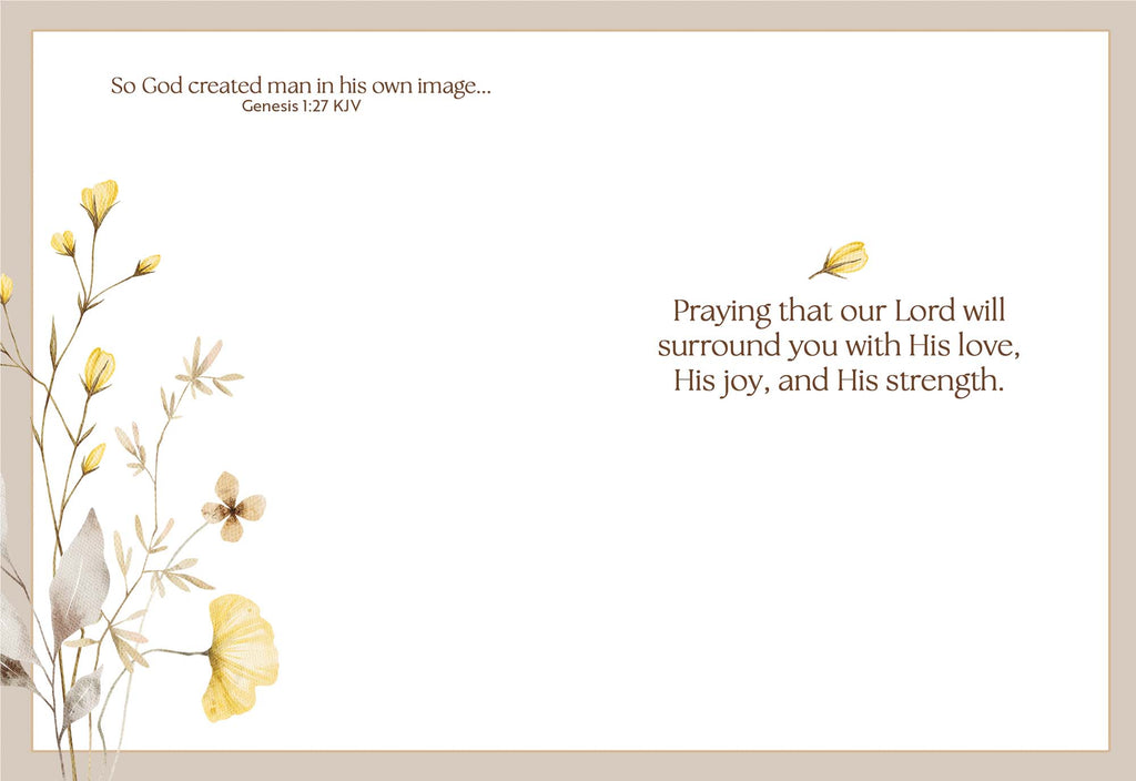 Floral design with text on a white background