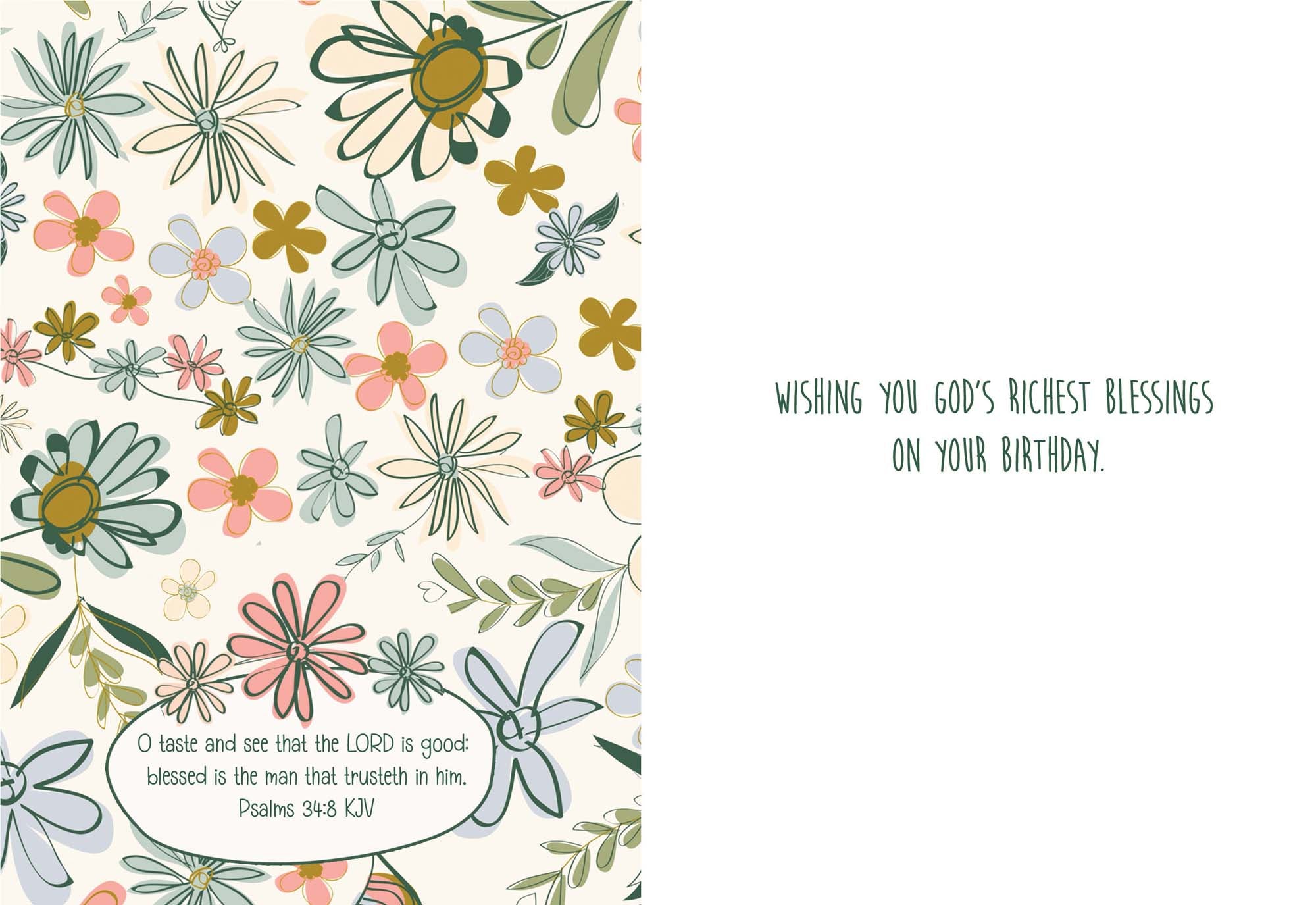 Floral KJV Christian Birthday Card Box | Joyful Blessings