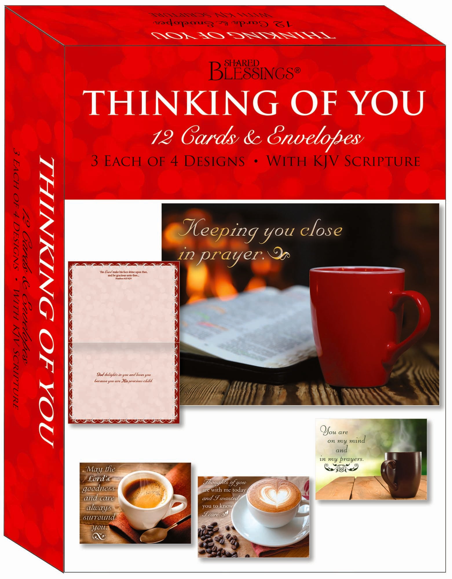 Christian Thinking of You Cards by Shared Blessings- Blessed Thoughts - 12 Cards and Envelopes