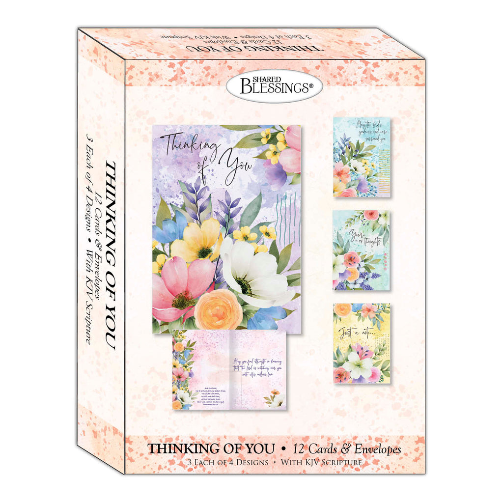Christian Thinking of You Cards by Shared Blessings- Garden's Reflection, 12 Cards and Envelopes